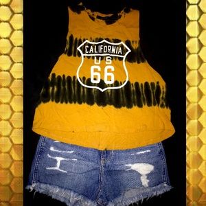 🐝 Forever 21 Route 66 Tie Dye Crop Tank